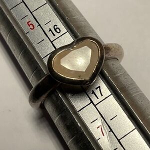 COACH Sterling Silver Ring with a Pink Heart 🩷 Shaped Stone Ring. Size 6